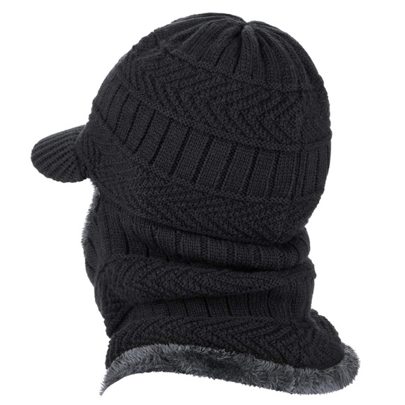 Knitted Men Women Balaclava Black Gray Warm Winter Windproof Beanie Hat One Size - Picture 2 of 4